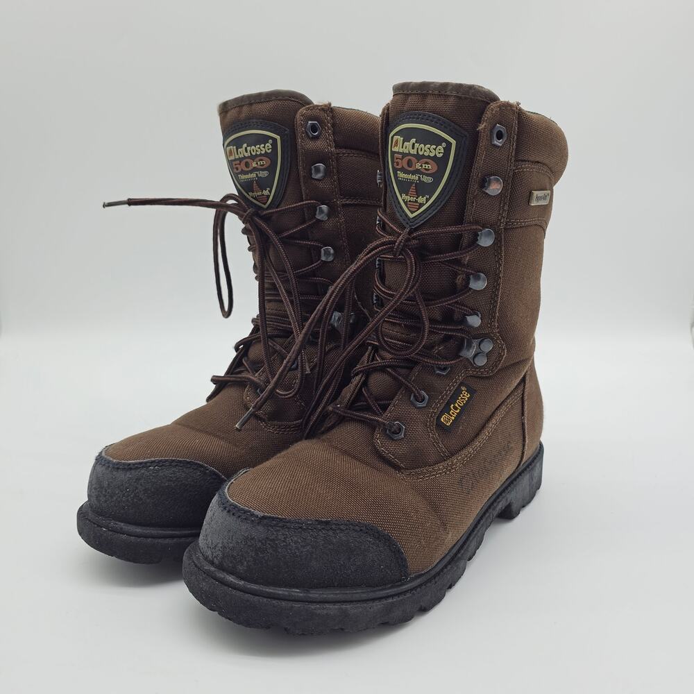 Mens Brown Lacross Hyper-Dri Camo 500gm Thinsulate Ultra Hunting Boots Size 7.5M